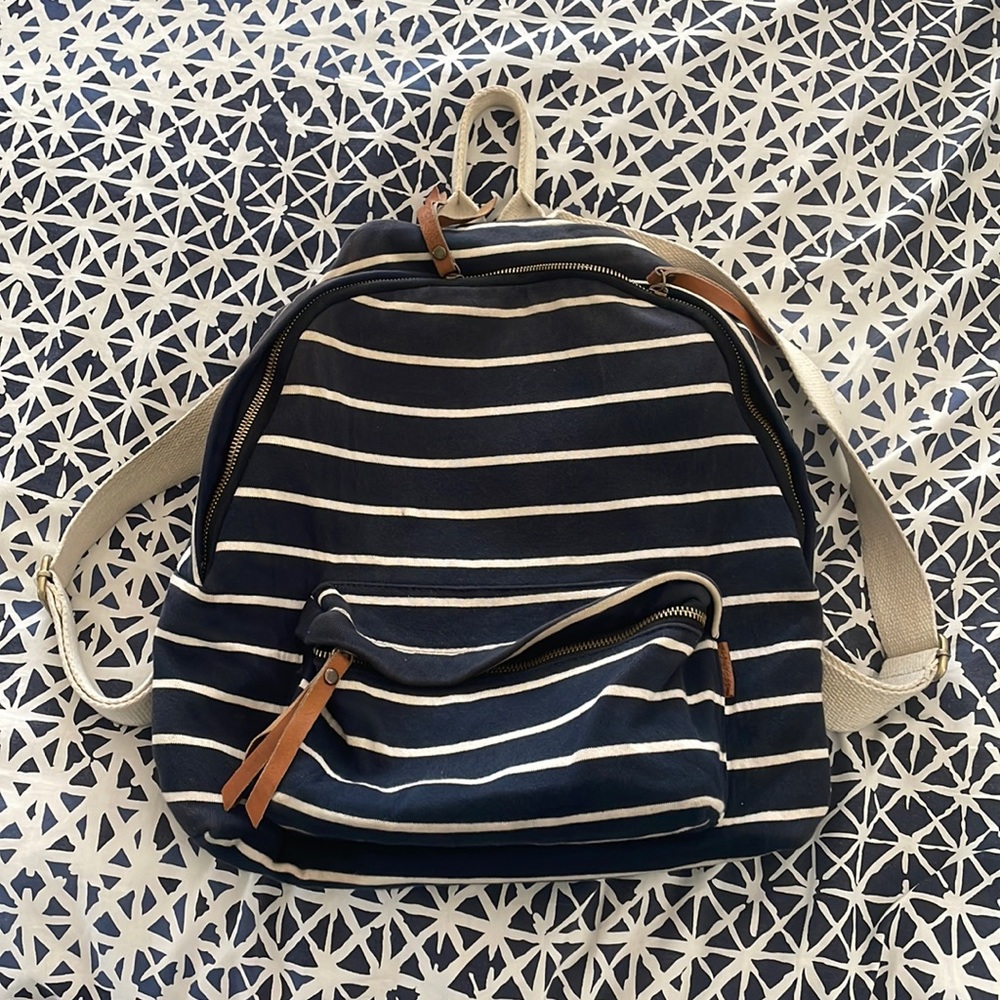 Blue and White stripe backpack